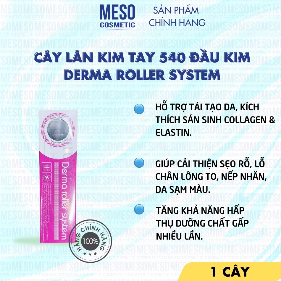 Cây lăn kim tay 540 đầu kim Derma Roller System